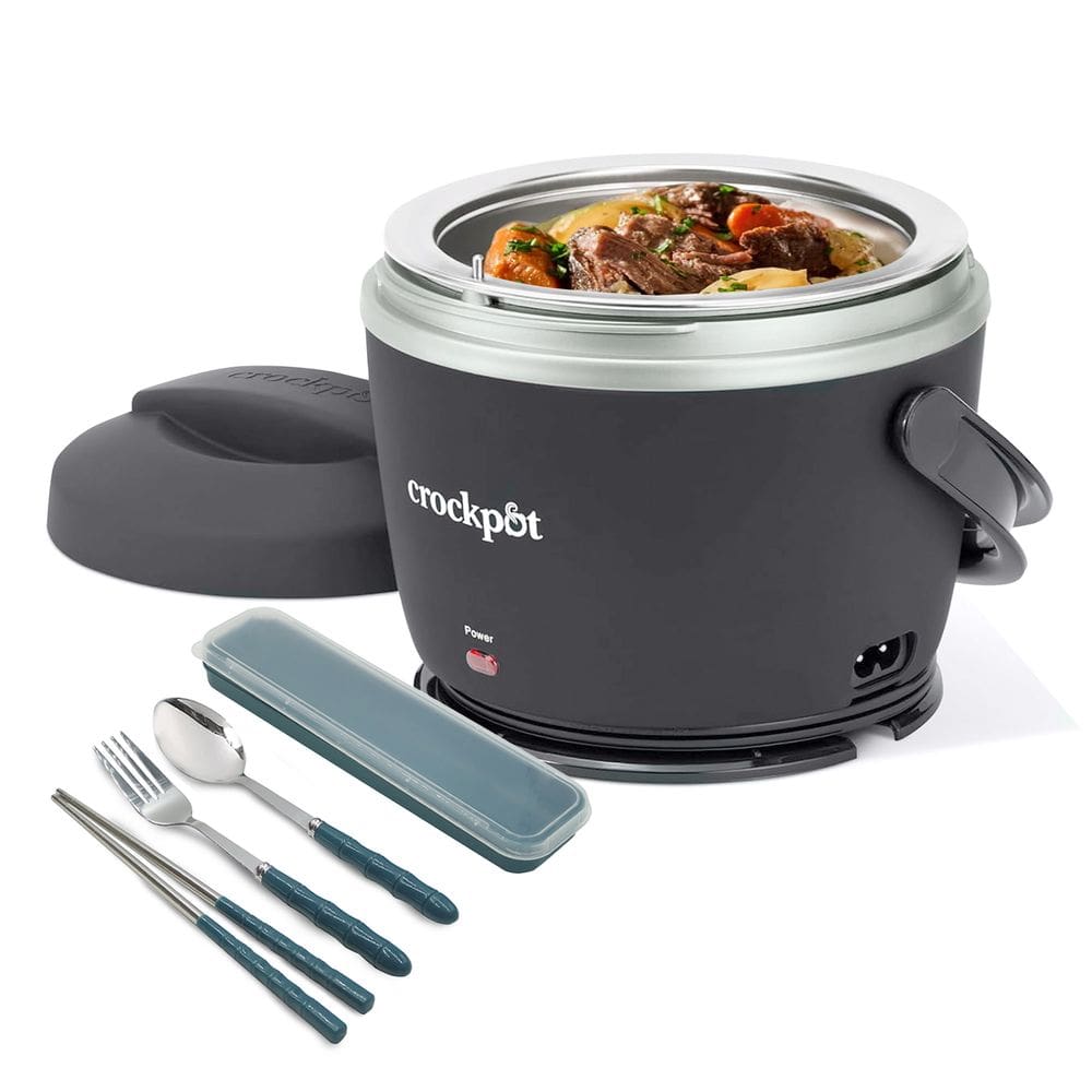 Lancheira elétrica Crock-Pot Food Aquecedor 591 ml com conjunto de talheres