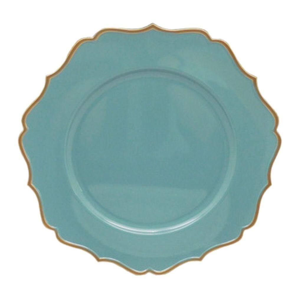 Sousplat Em Polipropileno 33cm Rafimex Azul E Dourado