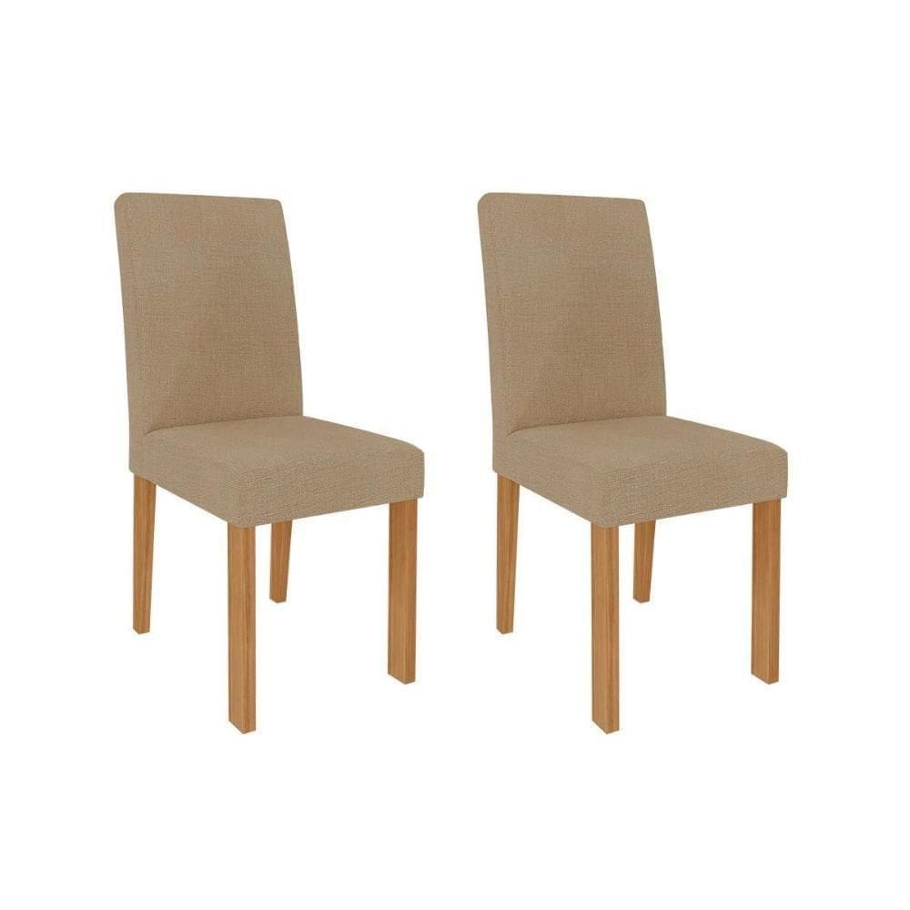 Kit 2 Cadeiras Sala Jantar Maia 2 Un Nature-suede Gengibre Bege - Cimol