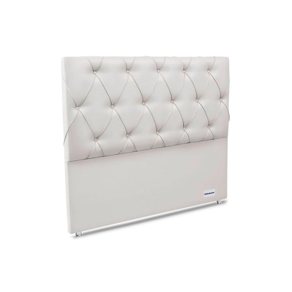 Cabeceira Cama Box Estofada Murat Facto White Queen - Courano Branco - Ortobom