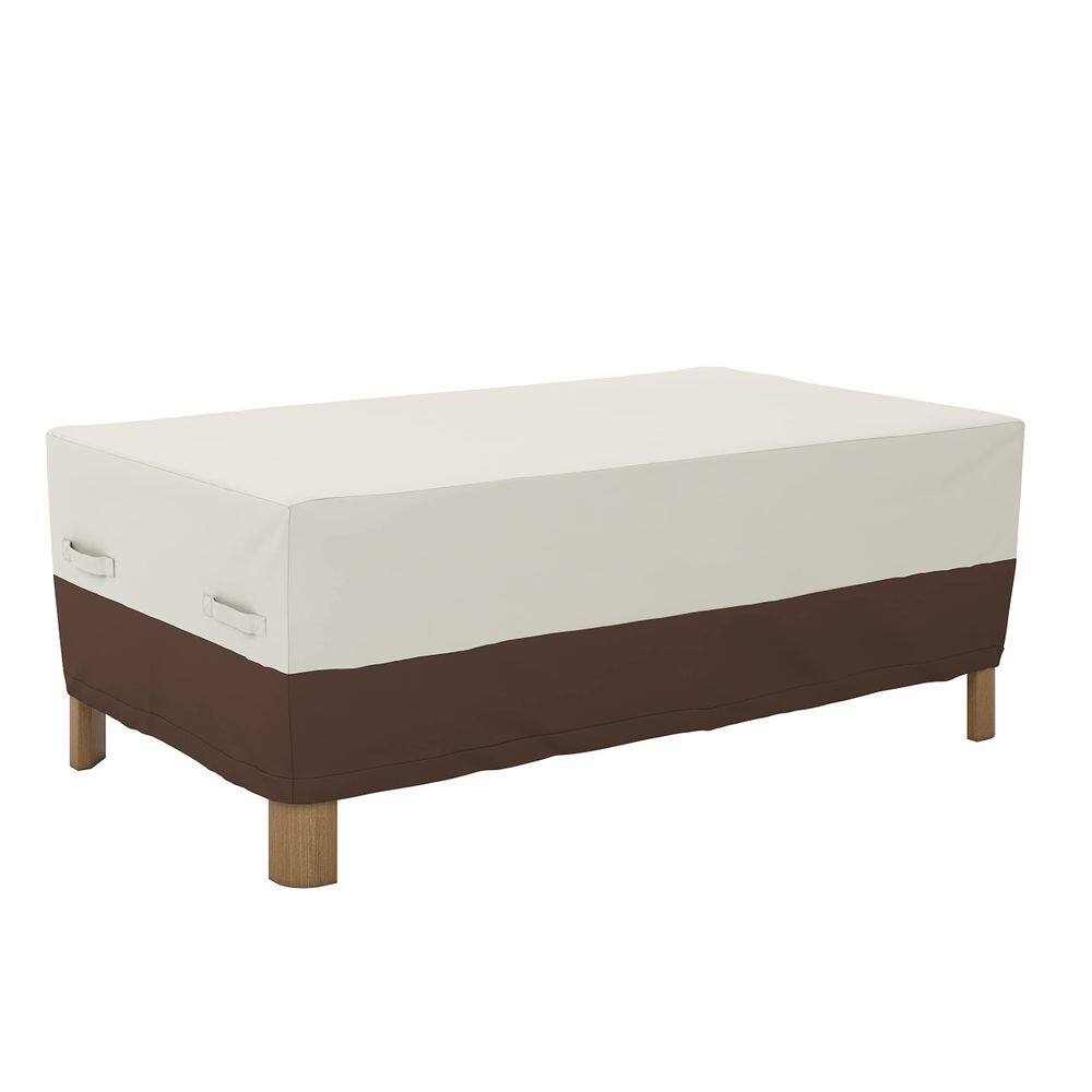 Capa de mesa de café para pátio Amazon Basics 48x28 bege/castanho
