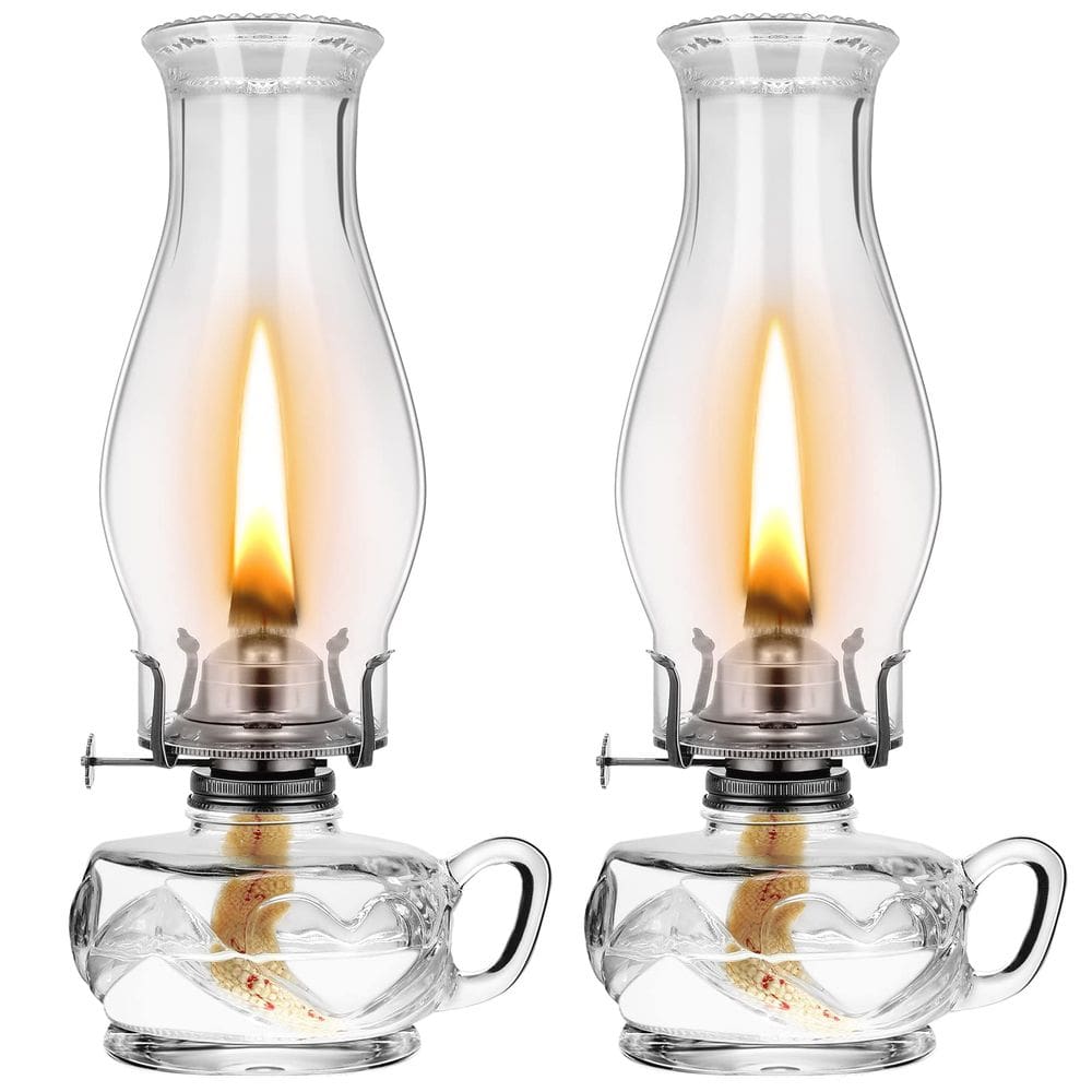Lâmpada a óleo Yahenda Classic Kerosene Lantern de vidro transparente de 12,6 polegadas