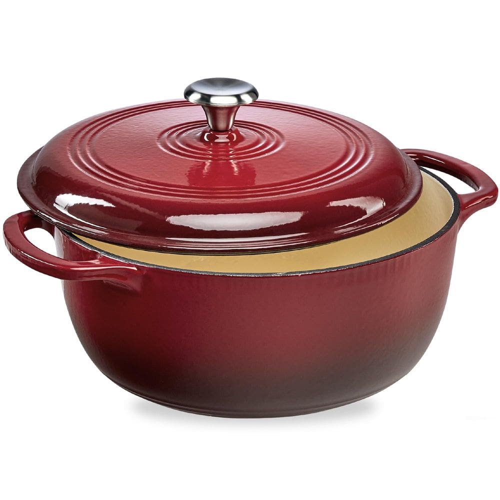 Forno holandês Best Choice Products, esmalte 6L, ferro fundido vermelho