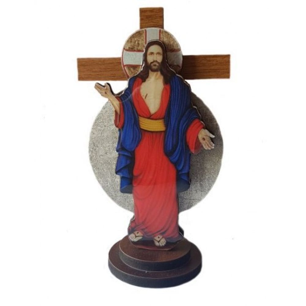 Imagem Adorno de Mesa Jesus das Santas Chagas 15cm em MDF