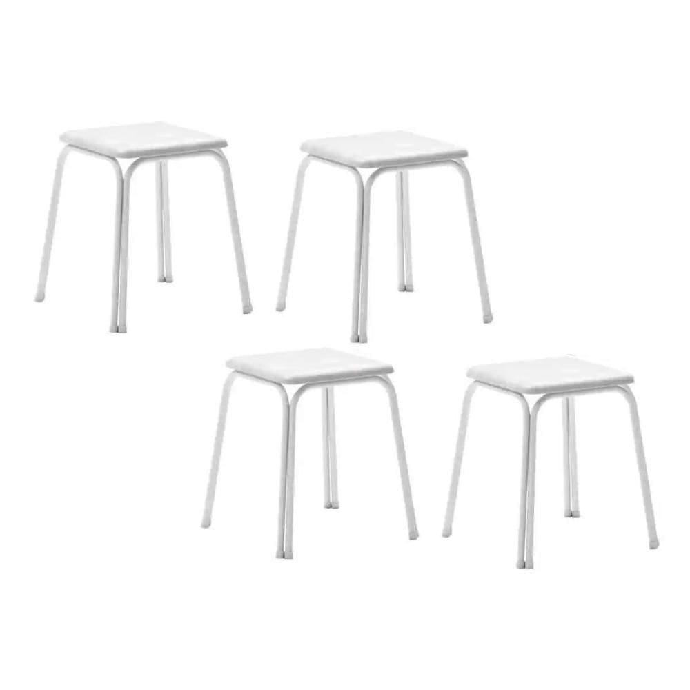 Kit 2 Banqueta De Cozinha 1748 4 Un Branco-courano Branco - Carraro