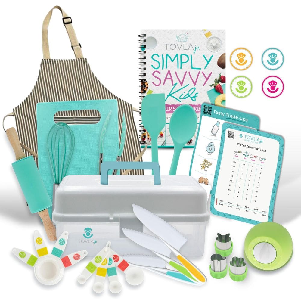 Conjunto de presentes para cozinhar e assar Tovla Jr. Crianças com livro de receitas