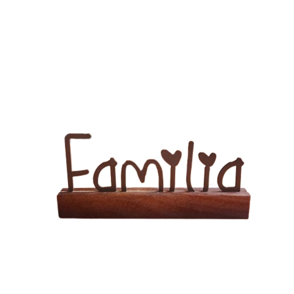 Escultura De Chapa Com Base De Mesa Familia 19Cm