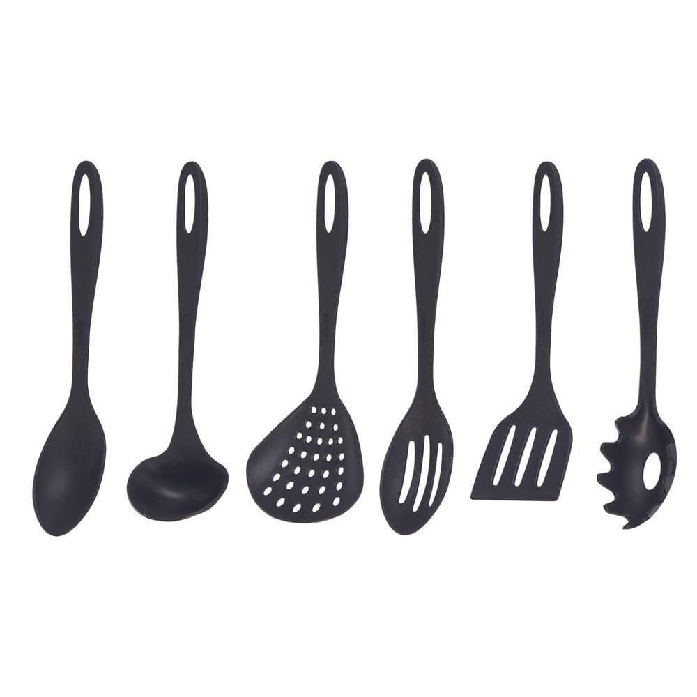 Jogo De Utensilios 6 Peças De Nylon Utily Preto