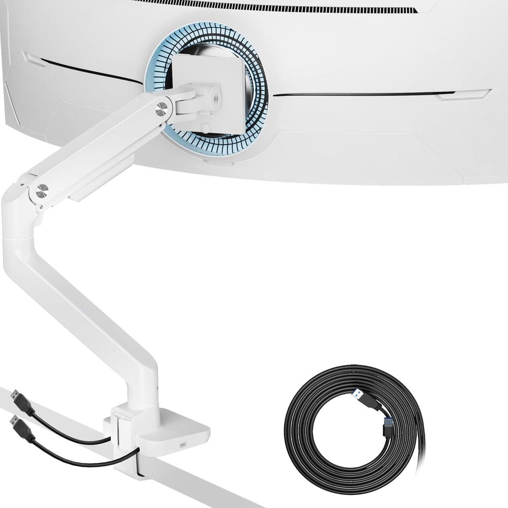 Suporte de monitor ARES WING Single com USB A/C para ultra-wide de 17-49”