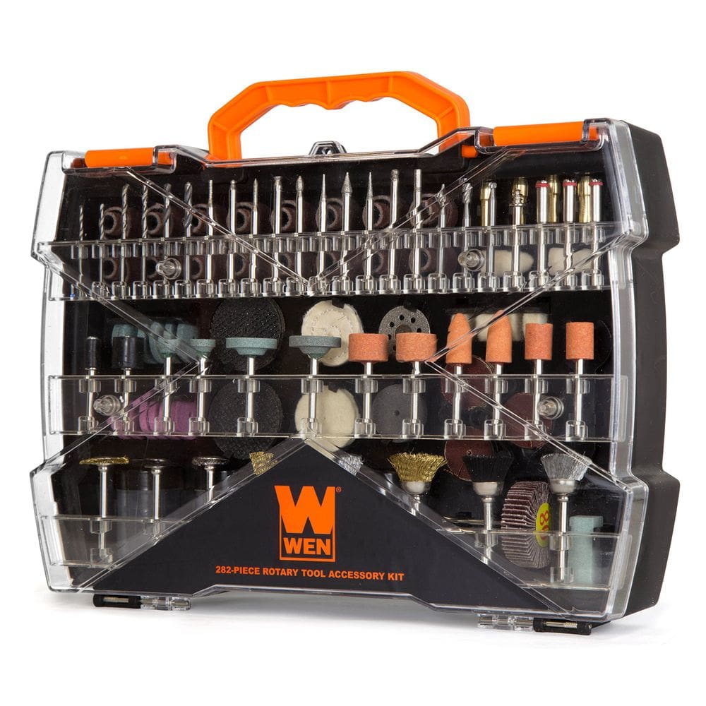 Kit de acessórios WEN 230282A Ferramenta rotativa de 282 peças com estojo