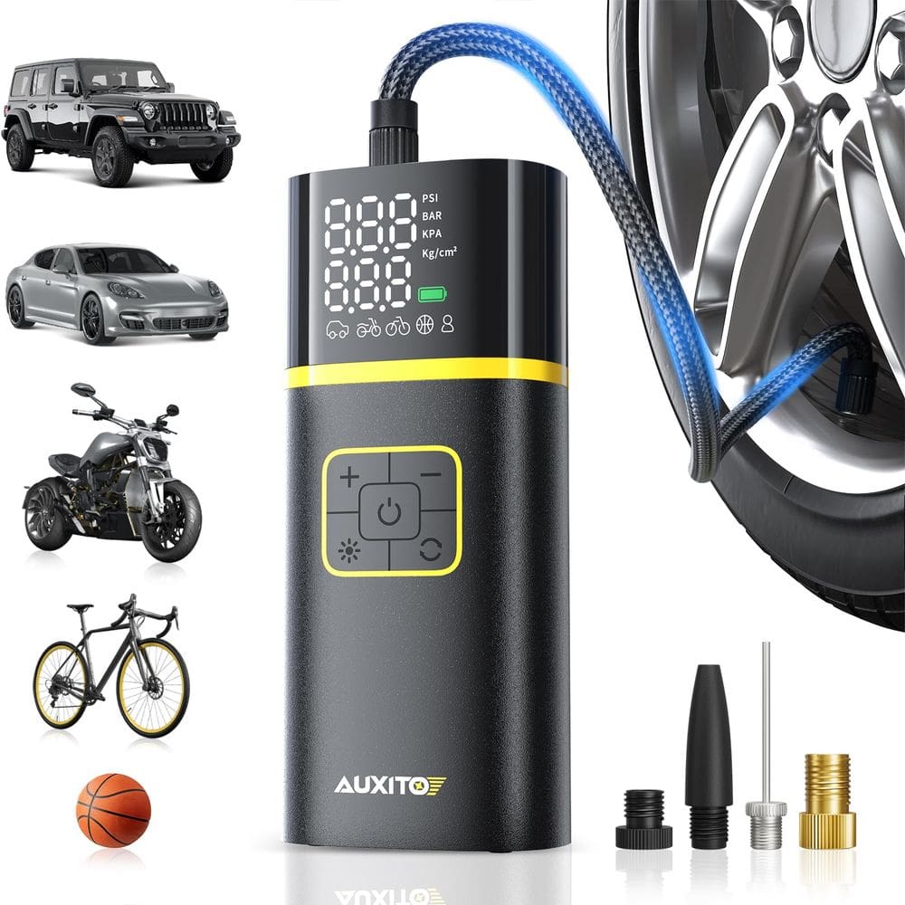 Inflador de pneus AUXITO Compressor de ar portátil 150PSI com medidor