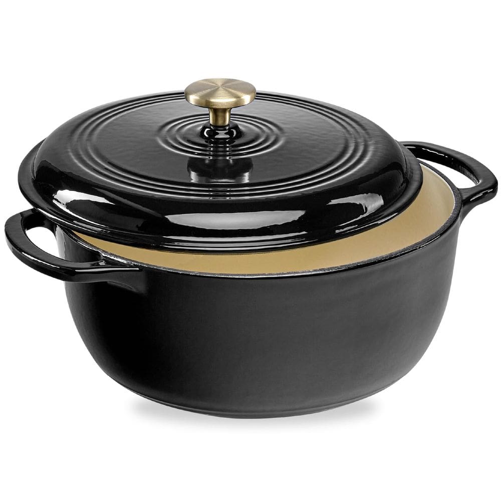 Forno holandês Best Choice Products, esmalte 6L, ferro fundido preto