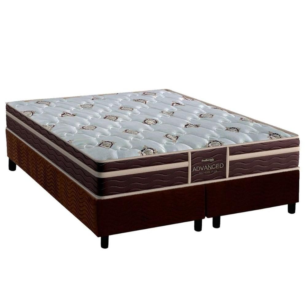 Cama Box King: Colchão Espuma D33 Probel Firmepedic ProDormir Advanced Tech1500 Plus Brown + Base CRC Suede Brown (193x203)