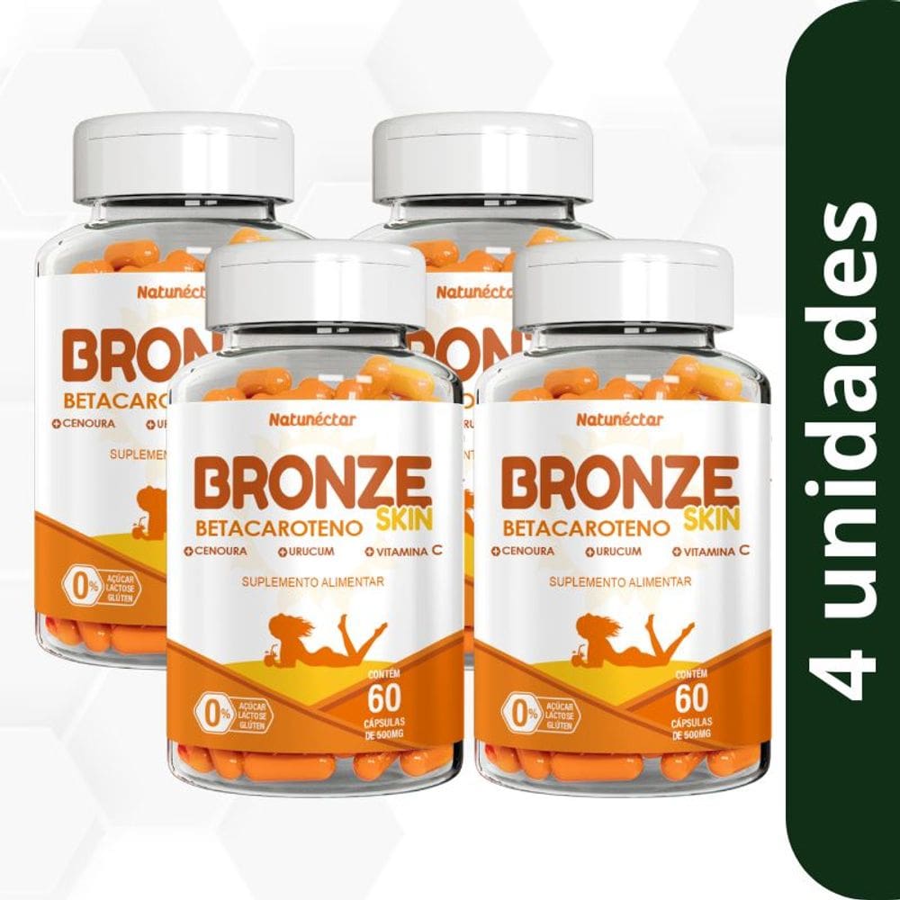 Kit Bronze Skin Natunectar 500mg – 4 unid (240 cápsulas)