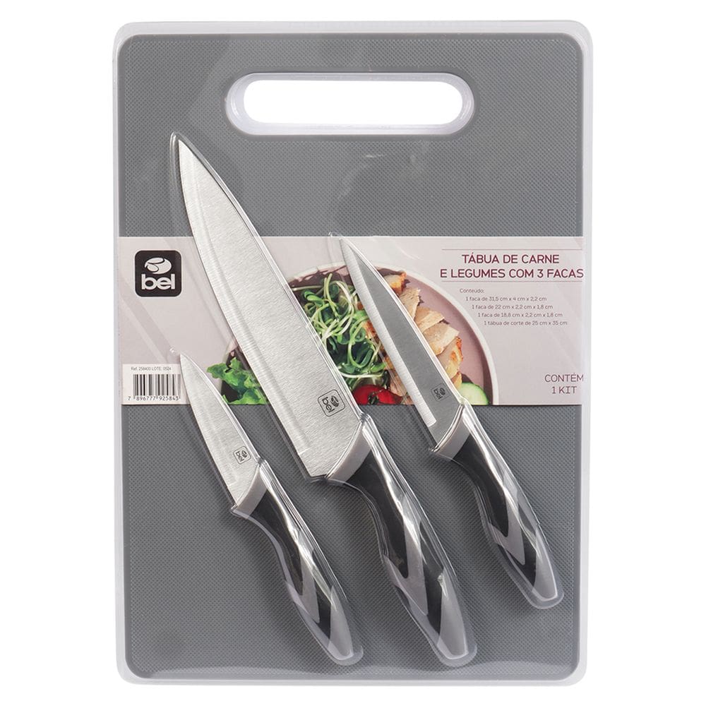 Tabua de Carne e Legumes BEL com 3 Facas 258400