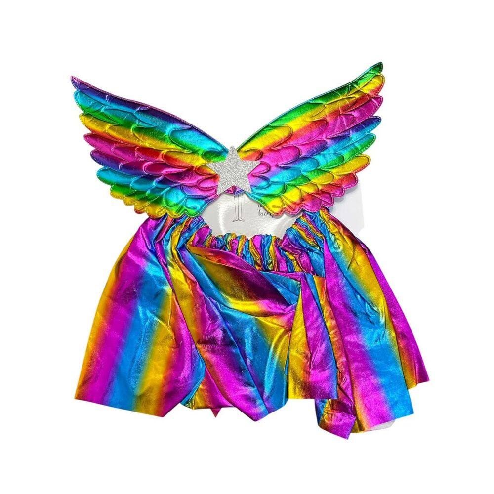 Kit Fantasia Menina com Asas Coloridas - O Look Perfeito para Sua Pequena