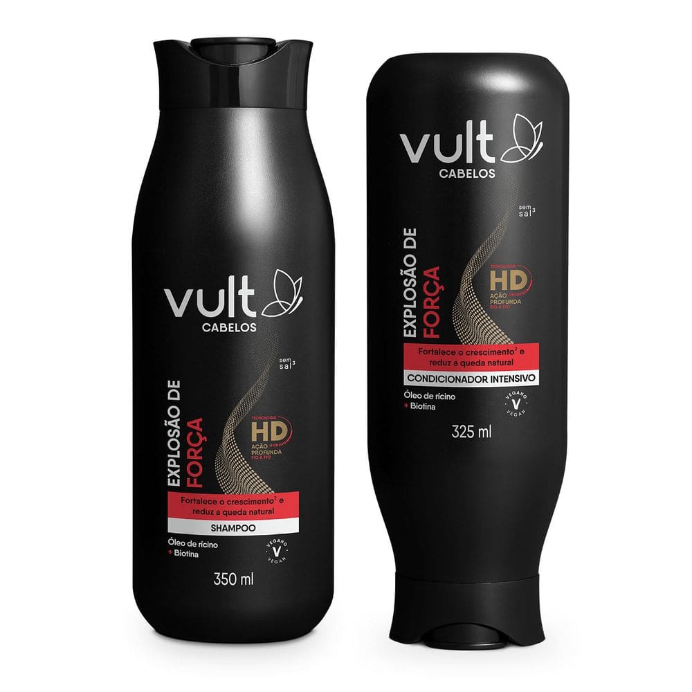 Combo Vult Cabelos Explosão de Força: Shampoo 350ml + Condicionador 325ml