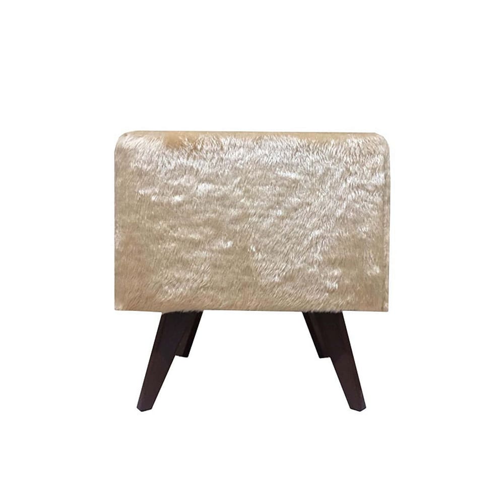 Puff Pé Palito Quadrado Não é Segredo Astracan Pelúcia Bege 40x45