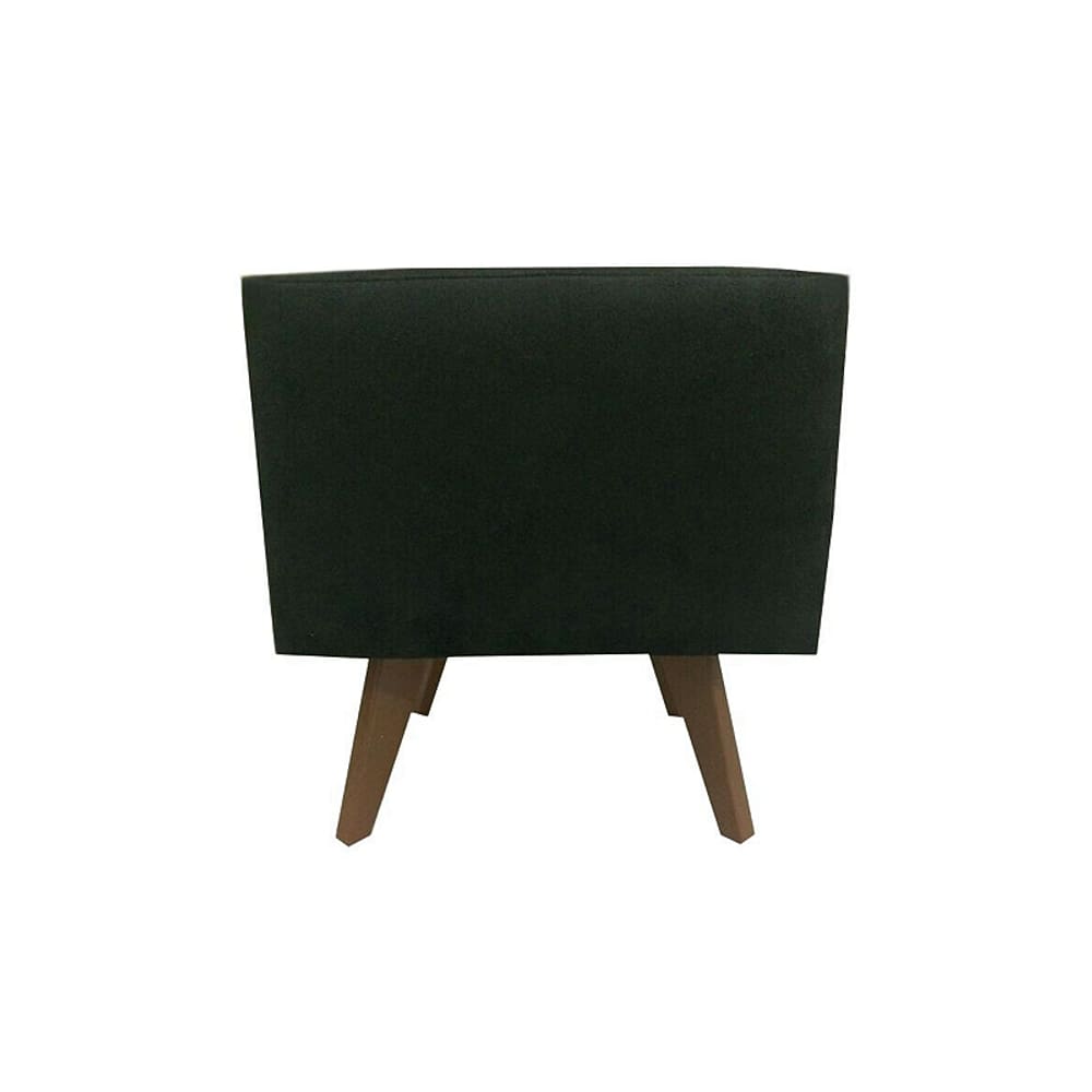 Puff Pé Palito Quadrado Não é Segredo Suede Amassado Preto 40x45