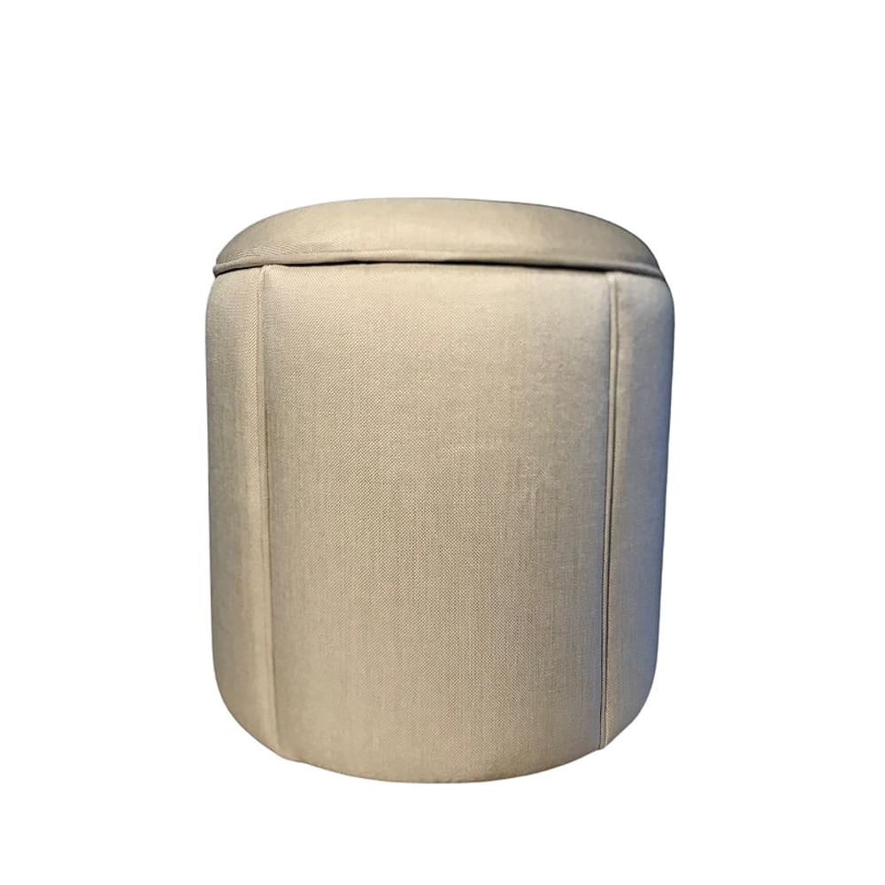 Puff Redondo Baú Não é Segredo Debrum Linho Bege 40x45 NS0608