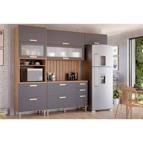 Kit de Cozinha Completa 5 Peças Bella (2Aéreo+1Balcão+1Paneleiro ...