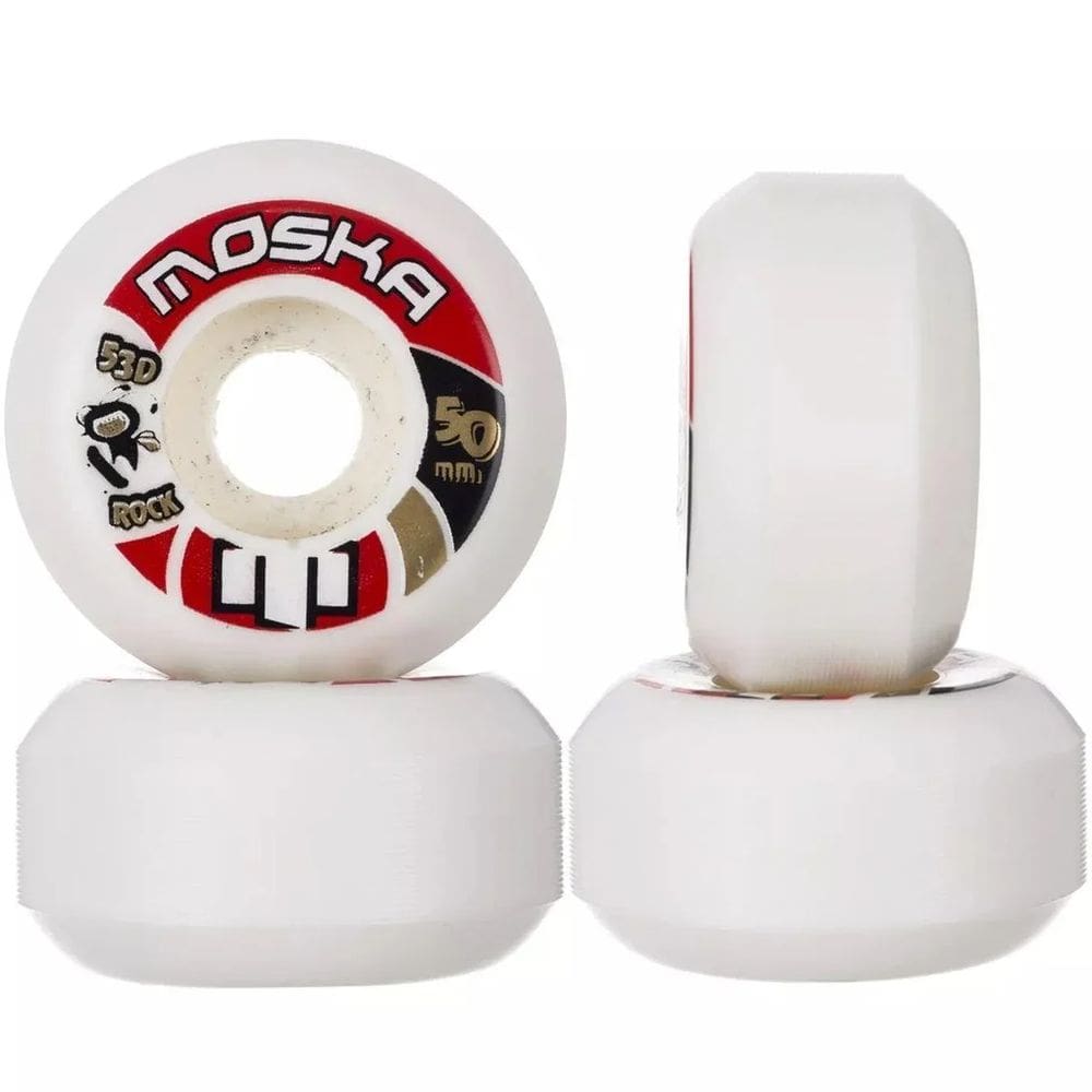 Rodas Para Skate Moska Rock 50mm Dureza 53D Branca