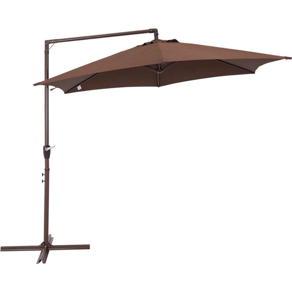 Ombrelone Suspenso Bel Veneza 3 Metros - Marrom ]Guarda Sol Lateral com Base de Apoio