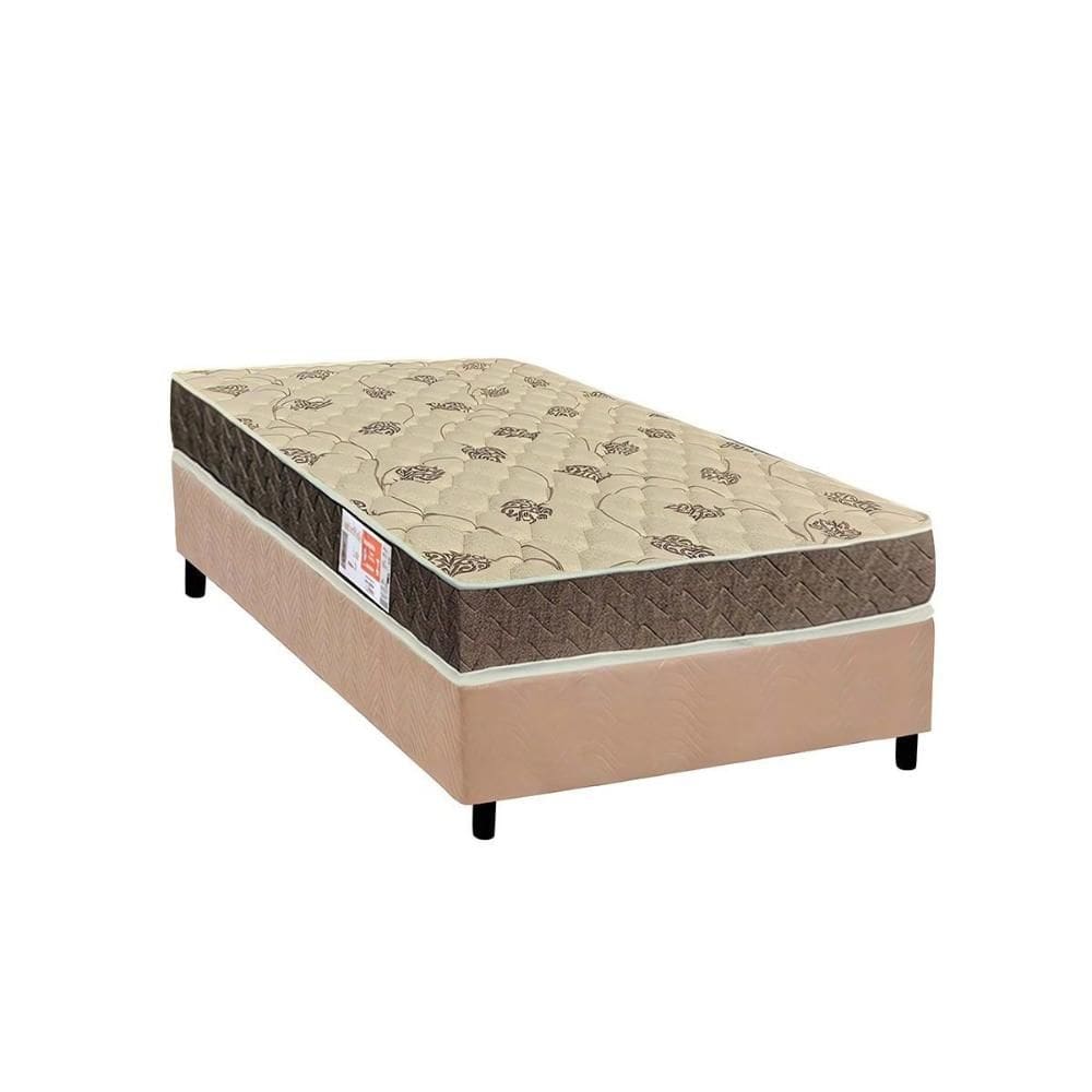 Cama Box Solteiro: Colchão Espuma D33 Orthoflex Comfortpedic + Base CRC Suede Clean (78x188)