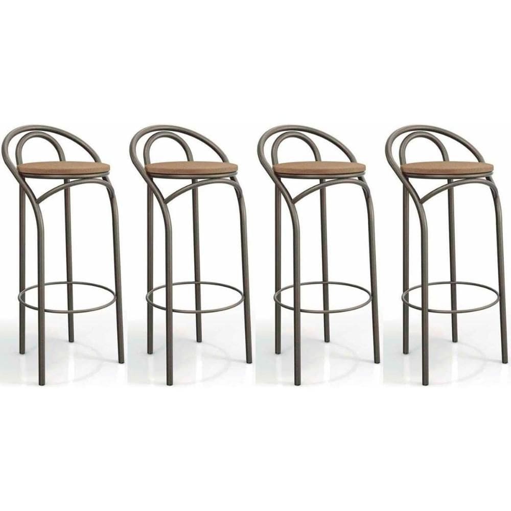 Kit 4 Banqueta de Cozinha Dublin 1B706 4 Un Bronze/Capuccino 31 - Kappesberg