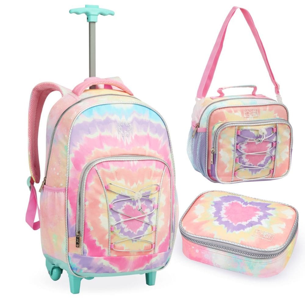 Kit Mochila de Rodinha Lancheira e Estojo Escolar TEEN