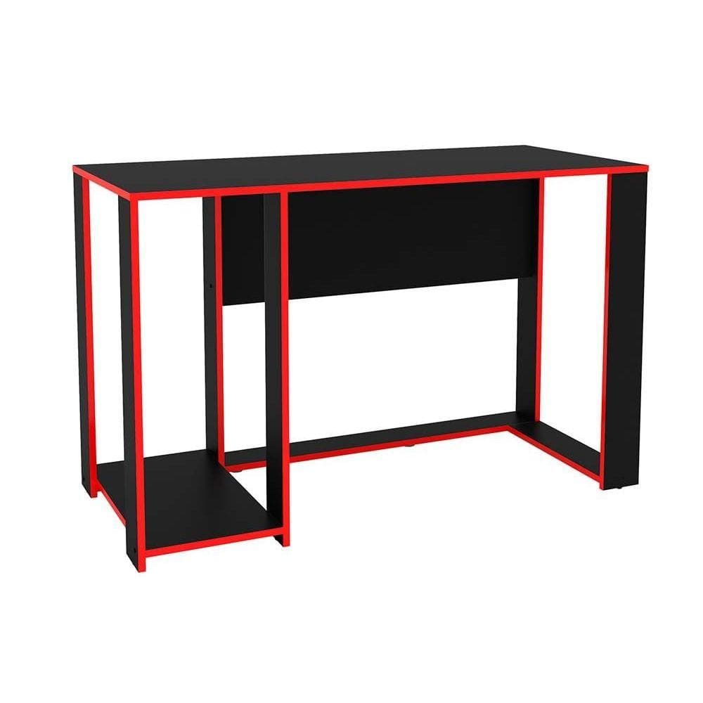 Mesa de Computador Solteiro Gamer Singapura Preto/Vermelho - Politorno