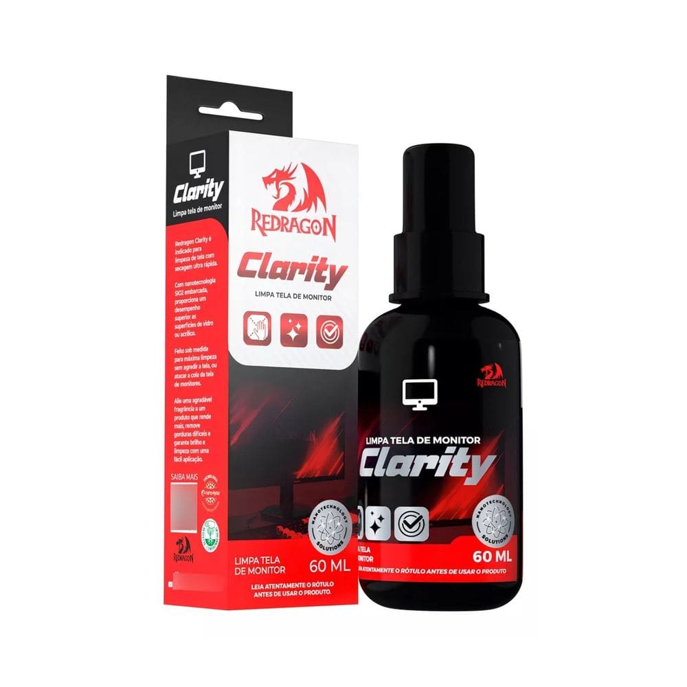 Limpa Telas e Monitores Solução Nano  Redragon Clarity 60 ML