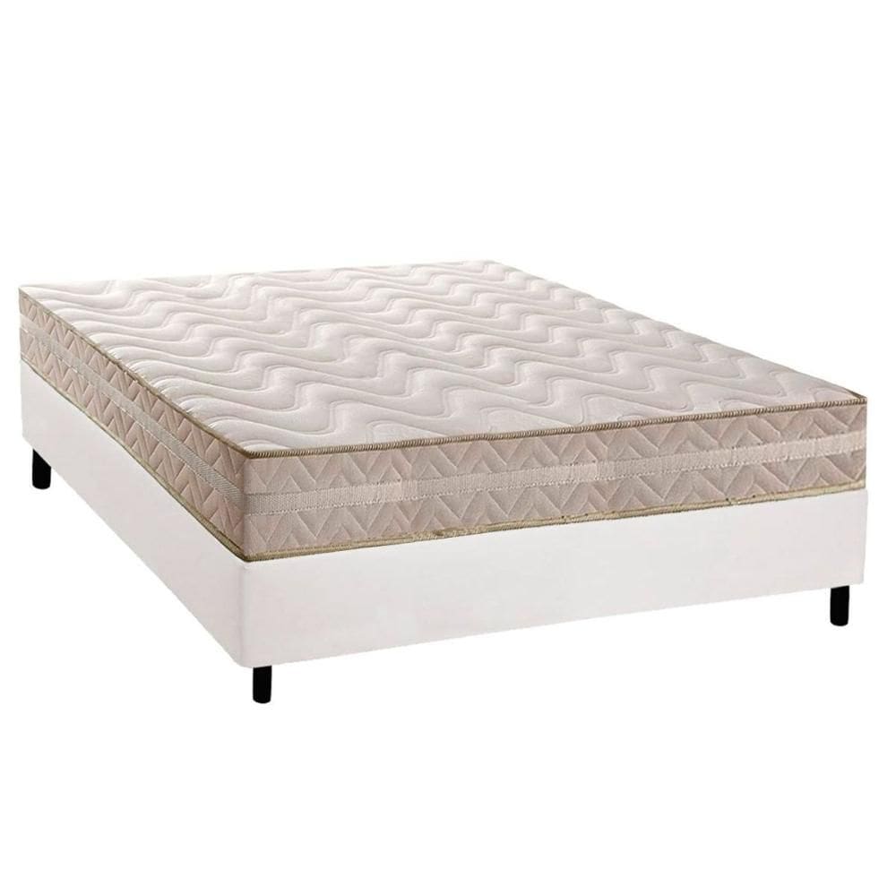Cama Box Casal: Colchão Ortopédico Paropas D28 / Master AG80 Clean Double Face 17 + Base CRC Courano White (138x188)