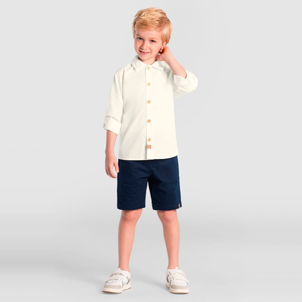 Bermuda infantil menino em sarja super comfort Mundi