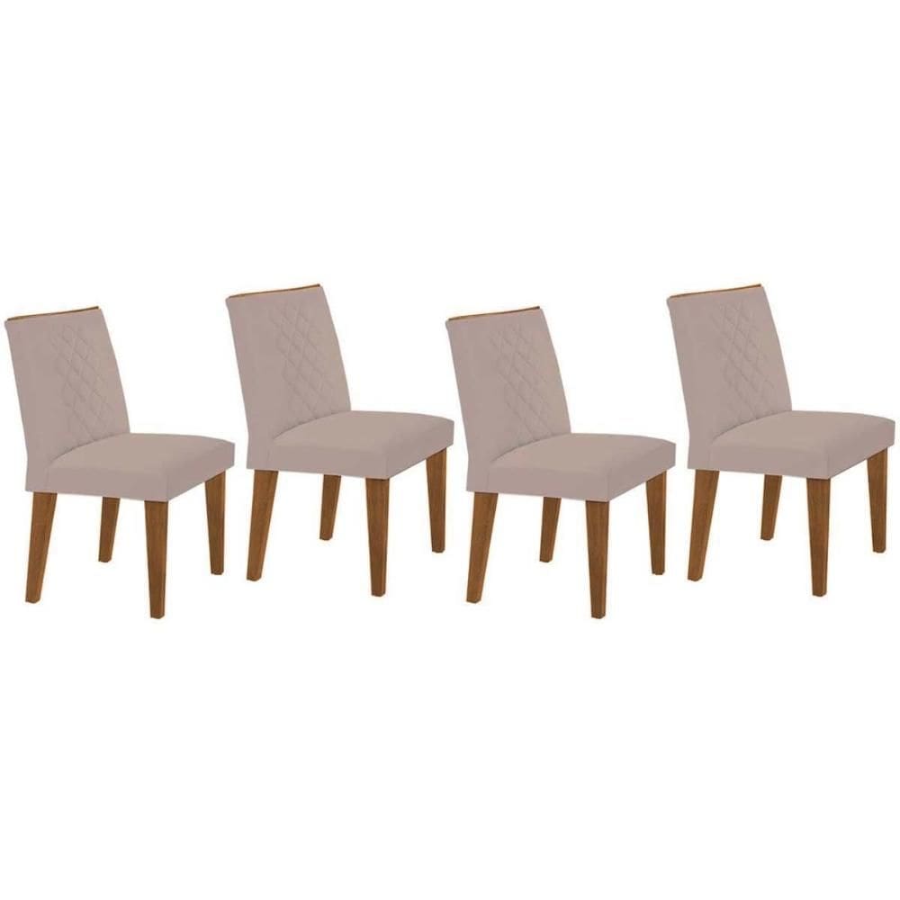 Kit 4 Cadeiras Sala Jantar Jade 4 Un Capuccino/Suede Creme - Rufato