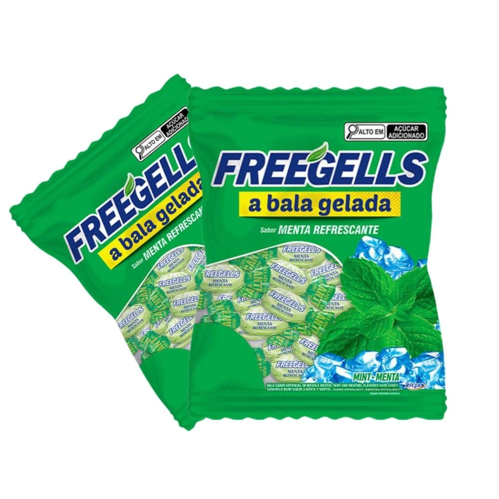 Bala Freegells Menta Refrescante Riclan 475g - 2 Pacotes