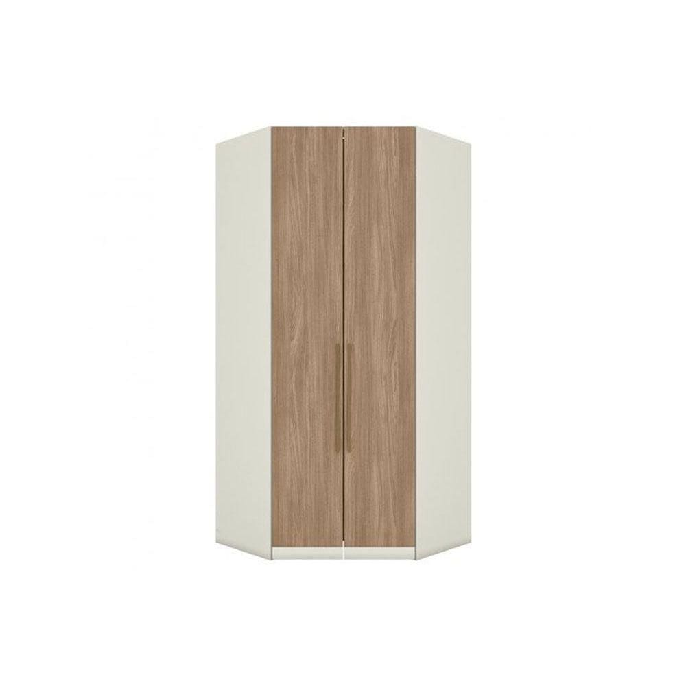 Guarda Roupa Closet Solteiro de Canto Oblíquo MC05 Seletto c/ 2 Portas e 3 Gavetas Areia/Jequitibá - Henn
