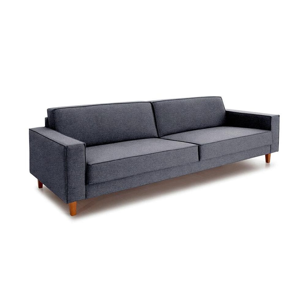 Sofá 3 Lugares Aurora Linho Cinza 240 cm