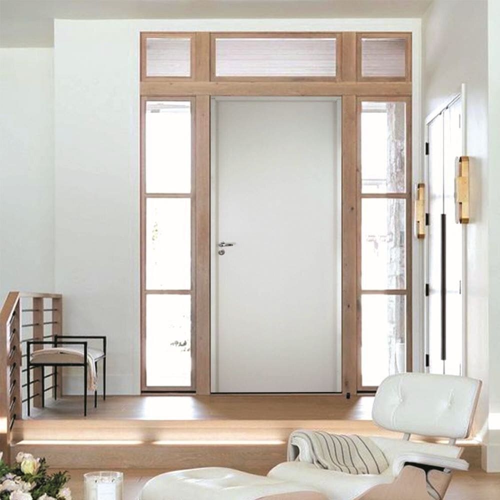 Porta Lisa Prime Batente Regulável 13-16 Guarnição 5cm Fechadura Wc 102 X 210cm Esquerdo Rodam Branco