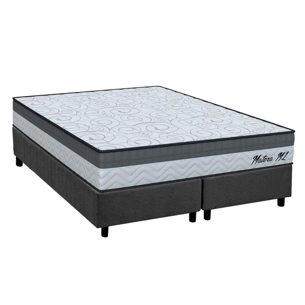 Conjunto Box Queen: Colchão Espuma Orthoflex D33 Matera ML + Base CRC Suede Gray (158x198)