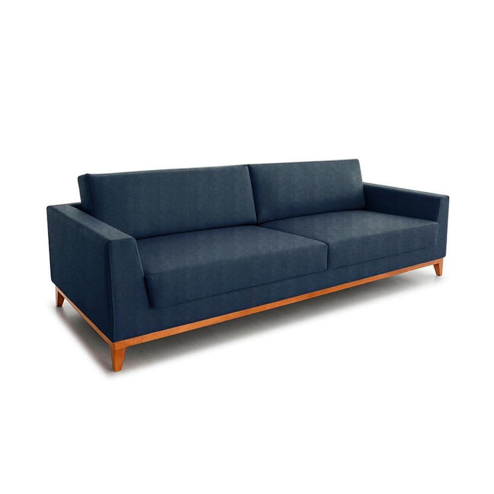 Sofá 3 Lugares Bartô Linho Azul 210 cm