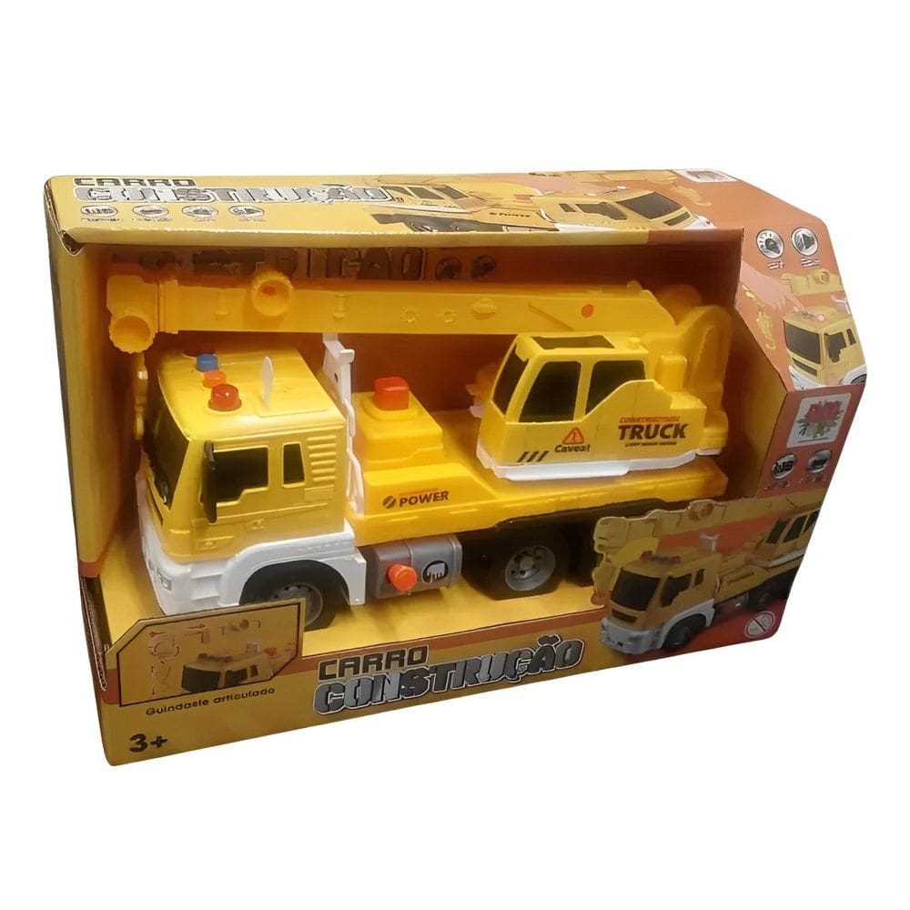 Caminhão De Construção Com Luzes e Sons Carrinho Infantil De Fricção 1:16