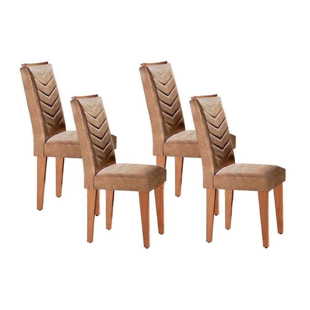 Kit 4 Cadeiras Sala Jantar Londrina 4 Un Imbuia/Suede Capuccino - Rufato