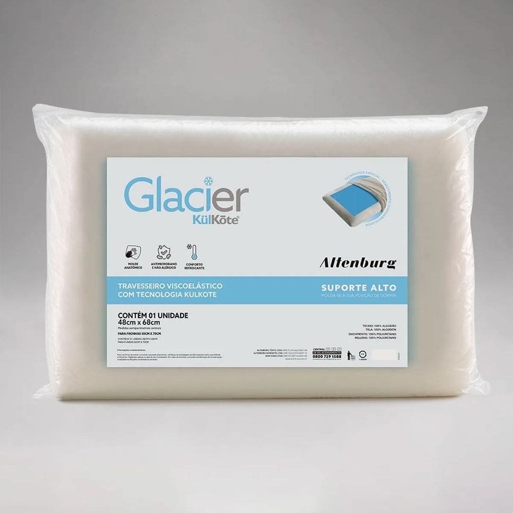 Travesseiro Glacier Altenburg Alto 48cm x 68cm
