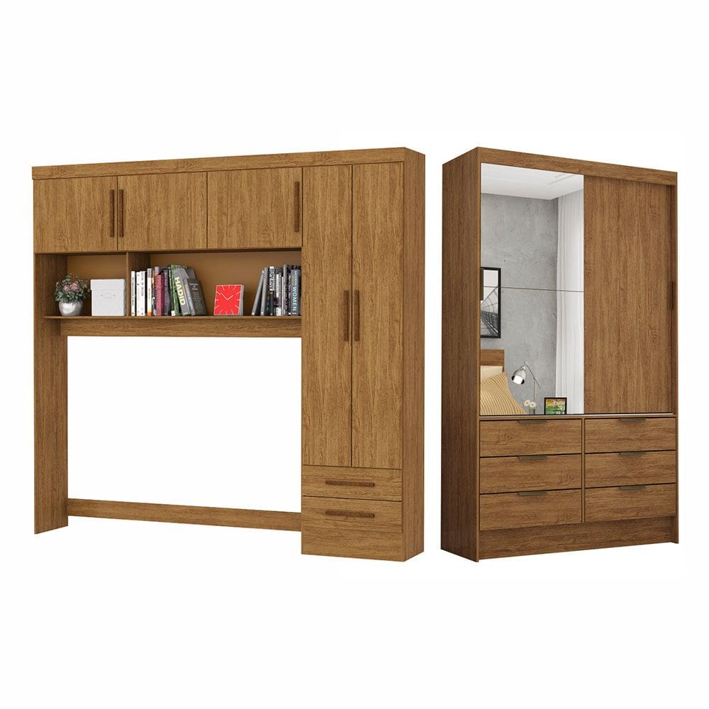 Guarda Roupa Casal Modulado Sevilha 5 e 2 Portas 8 Gavetas Plus Carioca Móveis