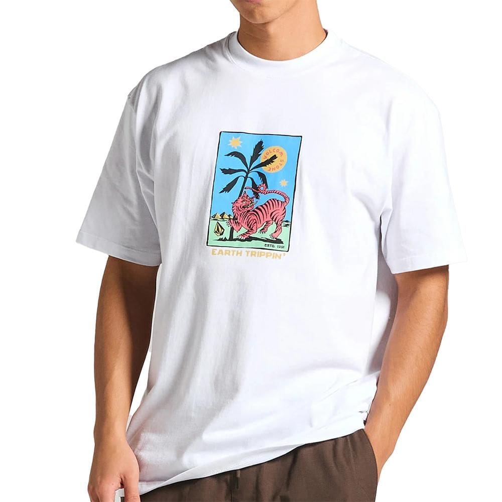 Camiseta Volcom Comfort Tarot Tiger SM25 Masculina Branco