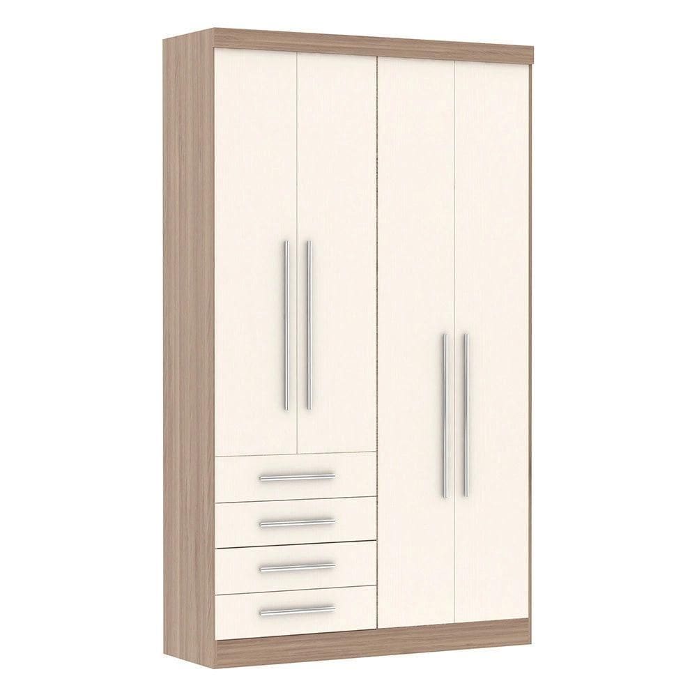 Guarda Roupa 134,5 4 Portas 4 Gavetas Nicho Colméia Master Luciane Móveis