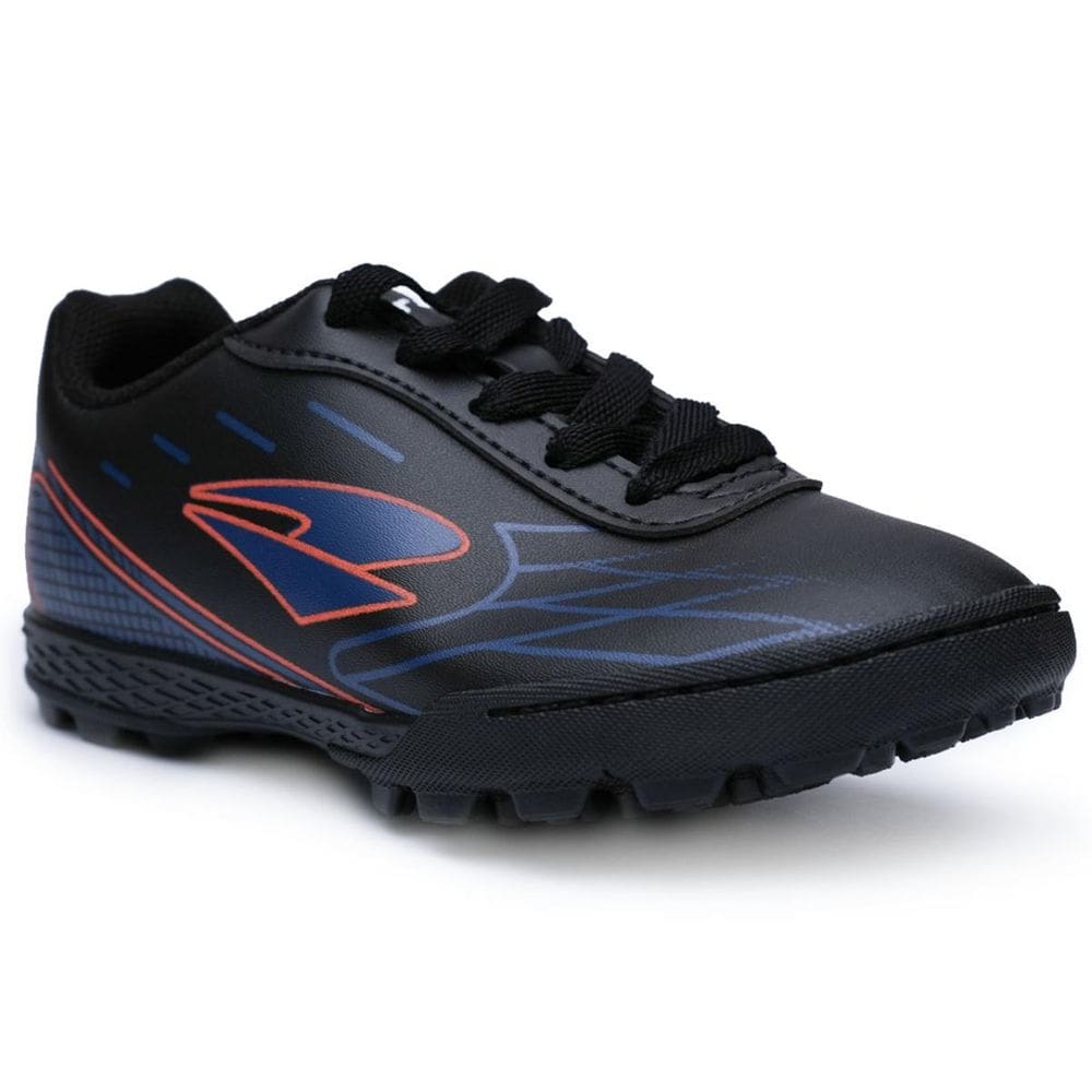 Chuteira Infantil Society Dray Layt Masculino - Preto e Laranja