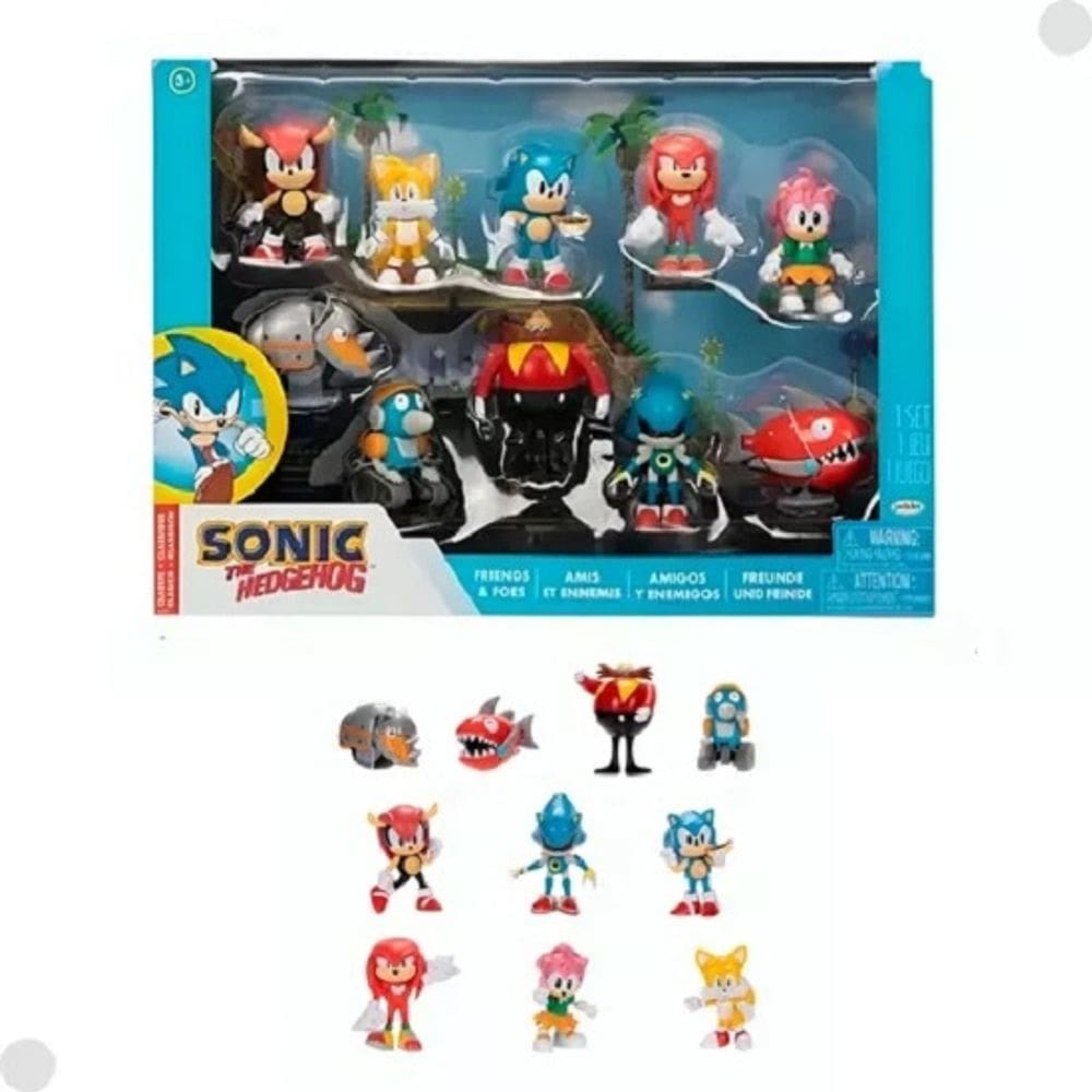 Sonic The Hedgehog Pack Conjunto Luxo 10 Bonecos Sonic Amigos E Inimigos – Sunny