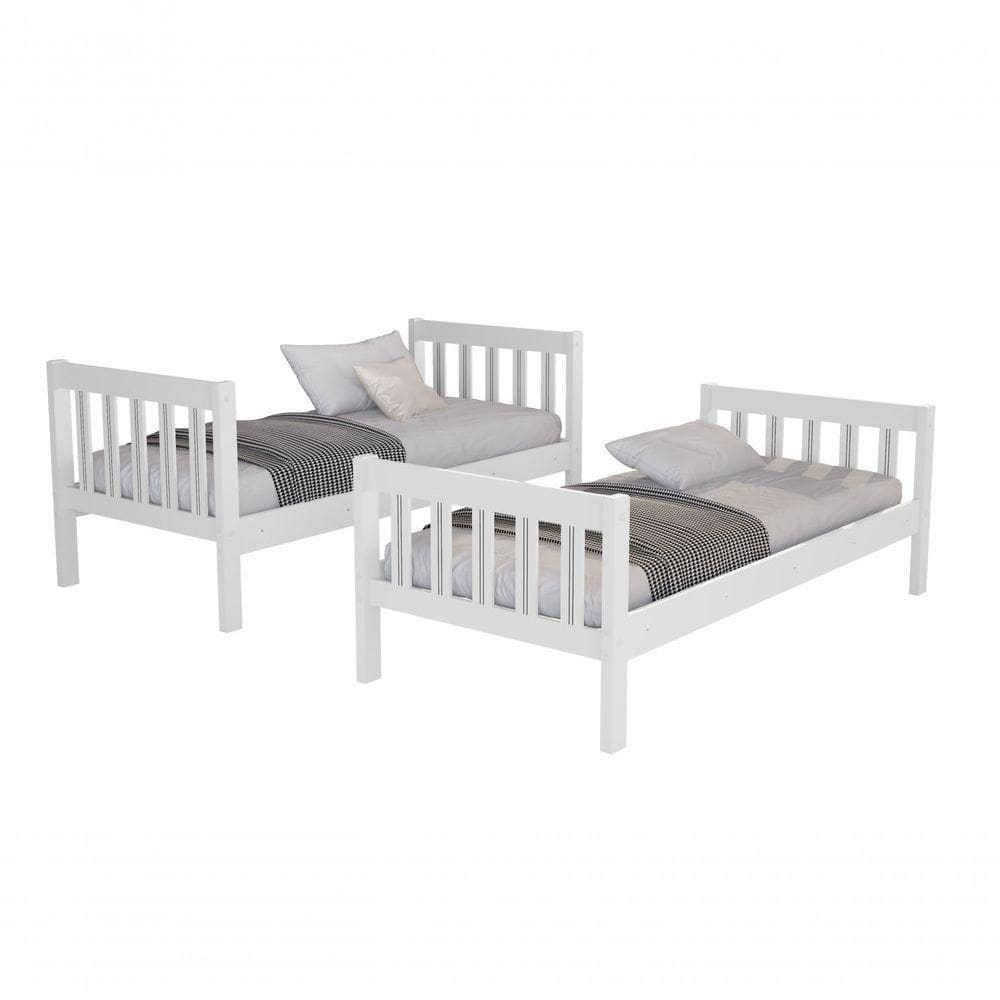 Beliche Infantil 100% Mdf Vira 2 Cama Solteiro Alta Qualidade Quarto Compacto - Acompanha 2 Colchões